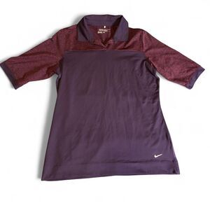 Nike Men's Purple and Burgundy Polo-shirts